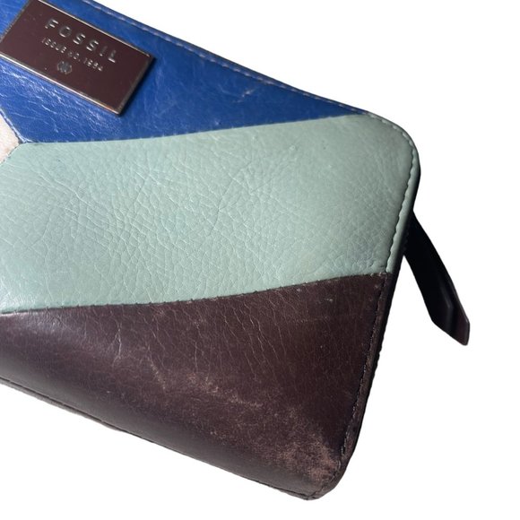 Fossil Blue Dawson Zip Wallet - Picture 6 of 9